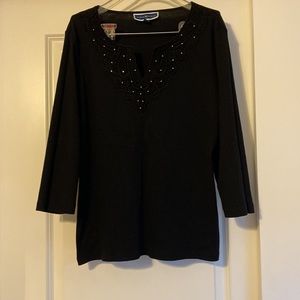 Karen Scott 3/4 Sleeve Cotton Top